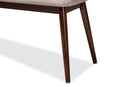 Elara Light Gray Fabric Upholstered Walnut Dining Bench Baxton