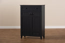 Trenton Dark Gray Finished 5-Shelf Wood Shoe Storage Cabinet w/Drawer Baxton