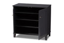 Theo Dark Gray Finished 4-Shelf Wood Shoe Storage Cabinet Baxton