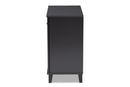 Theo Dark Gray Finished 4-Shelf Wood Shoe Storage Cabinet Baxton