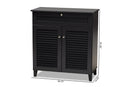 Theo Dark Gray Finished 4-Shelf Wood Shoe Storage Cabinet w/Drawer Baxton