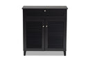 Theo Dark Gray Finished 4-Shelf Wood Shoe Storage Cabinet w/Drawer Baxton