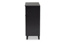 Theo Dark Gray Finished 4-Shelf Wood Shoe Storage Cabinet w/Drawer Baxton