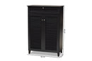 Theo Dark Gray Finished 5-Shelf Wood Shoe Storage Cabinet w/Drawer Baxton