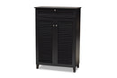 Theo Dark Gray Finished 5-Shelf Wood Shoe Storage Cabinet w/Drawer Baxton