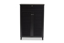 Theo Dark Gray Finished 5-Shelf Wood Shoe Storage Cabinet w/Drawer Baxton