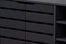 Darielle Dark Gray Finished 2-Door Wood Shoe Storage Cabinet w/Open Shelves Baxton