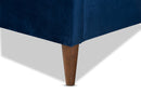 Timothy Royal Blue Velvet Fabric Upholstered Queen Size Bed Baxton