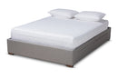 Finnick Light Gray Fabric Upholstered 4-Drawer Queen Size Platform Storage Bed Baxton