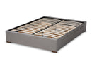 Finnick Light Gray Fabric Upholstered 4-Drawer Queen Size Platform Storage Bed Baxton