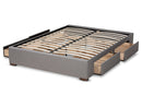 Finnick Light Gray Fabric Upholstered 4-Drawer Queen Size Platform Storage Bed Baxton