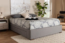 Finnick Light Gray Fabric Upholstered 4-Drawer Queen Size Platform Storage Bed Baxton