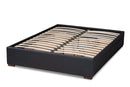 Finnick Dark Gray Fabric Upholstered 4-Drawer Queen Size Platform Storage Bed Baxton