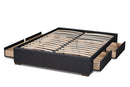 Finnick Dark Gray Fabric Upholstered 4-Drawer Queen Size Platform Storage Bed Baxton