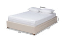 Finnick Beige Fabric Upholstered 4-Drawer Queen Size Platform Storage Bed Baxton