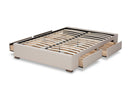 Finnick Beige Fabric Upholstered 4-Drawer Queen Size Platform Storage Bed Baxton