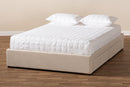 Finnick Beige Fabric Upholstered 4-Drawer Queen Size Platform Storage Bed Baxton