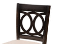 Aspen Sand Fabric Espresso Brown 2Pc Counter Height Pub Chair Set Baxton