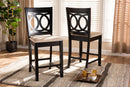 Aspen Sand Fabric Espresso Brown 2Pc Counter Height Pub Chair Set Baxton