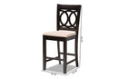 Aspen Sand Fabric Espresso Brown 2Pc Counter Height Pub Chair Set Baxton