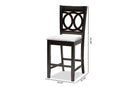 Aspen Gray Fabric Espresso Brown Counter Height Pub Chair Set of 2 Baxton