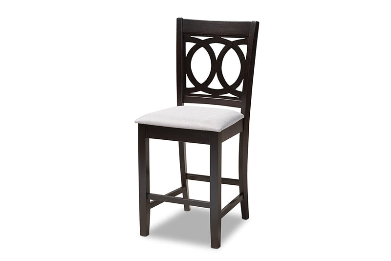 Aspen Modern and Contemporary Gray Fabric Upholstered Espresso Brown Finished 5-Piece Wood Pub Set