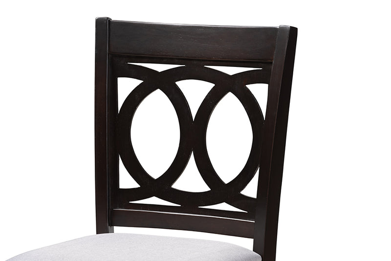 Aspen Modern and Contemporary Gray Fabric Upholstered Espresso Brown Finished 5-Piece Wood Pub Set