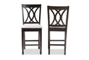 Asgart Gray Fabric Espresso Brown Counter Height Pub Chair Set of 2 Baxton