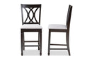 Asgart Gray Fabric Espresso Brown Counter Height Pub Chair Set of 2 Baxton