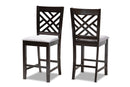 Iden Gray Fabric Espresso Brown Counter Height Pub Chair Set of 2 Baxton