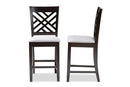 Iden Gray Fabric Espresso Brown Counter Height Pub Chair Set of 2 Baxton