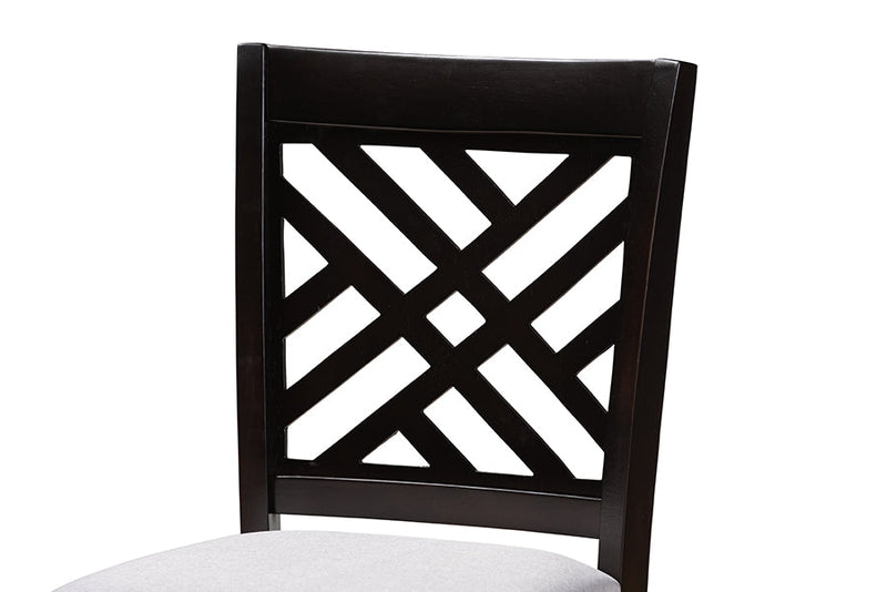 Iden Gray Fabric Upholstered Espresso Brown Finished 5-Piece Wood Pub Set Baxton