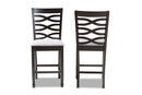 Maliyah Gray Fabric Espresso Brown Counter Height Pub Chair Set of 2 Baxton