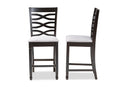 Maliyah Gray Fabric Espresso Brown Counter Height Pub Chair Set of 2 Baxton