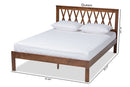 Crawford Walnut Queen Size Platform Bed Baxton