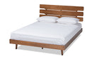 Linanas Walnut Queen Size Platform bed Baxton
