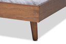 Linanas Walnut Queen Size Platform bed Baxton