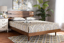 Linanas Walnut Queen Size Platform bed Baxton