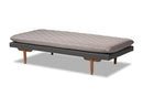 Hermes Two-Tone Gray Fabric Upholstered Walnut Daybed Baxton