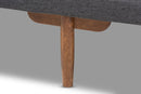 Hermes Two-Tone Gray Fabric Upholstered Walnut Daybed Baxton
