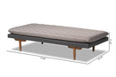 Hermes Two-Tone Gray Fabric Upholstered Walnut Daybed Baxton