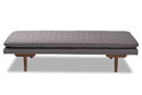 Hermes Gray Fabric Upholstered Walnut Daybed Baxton