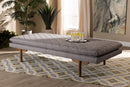Hermes Gray Fabric Upholstered Walnut Daybed Baxton