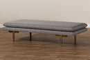 Hermes Gray Fabric Upholstered Walnut Daybed Baxton