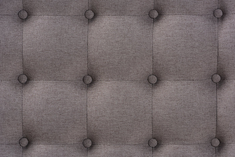 Miami Gray Fabric Upholstered Walnut Finished Cocktail Ottoman Baxton