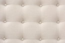 Miami Beige Fabric Upholstered Walnut Finished Cocktail Ottoman Baxton