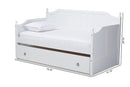 Norwich White Twin Size Daybed w/Trundle Baxton