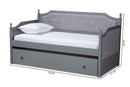 Geoffrey Gray Fabric Upholstered Gray Twin Size Daybed w/Trundle Baxton