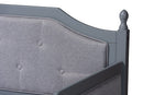 Geoffrey Gray Fabric Upholstered Gray Twin Size Daybed w/Trundle Baxton