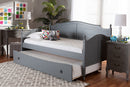 Geoffrey Gray Twin Size Daybed w/Roll-Out Trundle Bed Baxton
